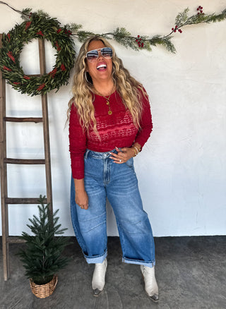 PREORDER- LONG SLEEVE ROSALIE LACE TOP