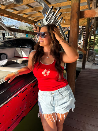 HIBISCUS RIBBED TANK