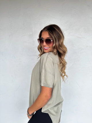 PREORDER- NEW COLORS- JOEY WASHED COTTON BOYFRIEND TEE