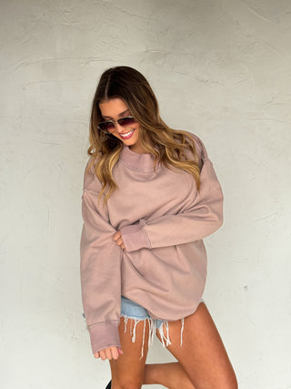 PREORDER- SPRING MOCK NECK POCKET PULLOVER