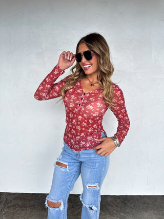 PREORDER- ANNIE VNECK MESH TOP