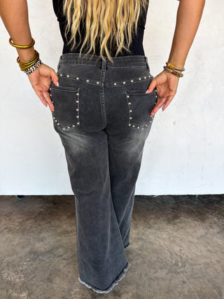 PREORDER- OFF THE GRID STUDDED JEANS