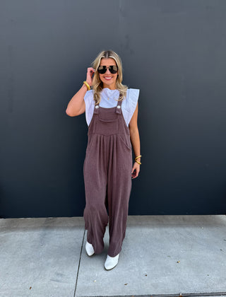 PREORDER- CHEETAH & SOLID KARLI BOHO OVERALLS