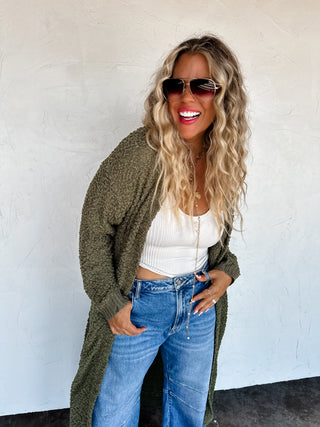 PREORDER- POPPY KNIT POPCORN CARDIGAN