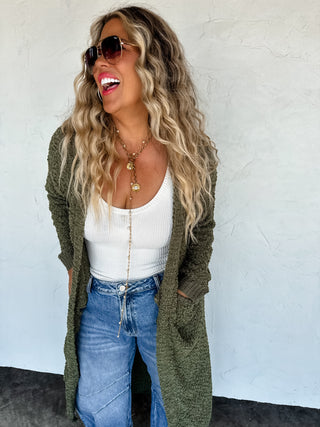 PREORDER- POPPY KNIT POPCORN CARDIGAN