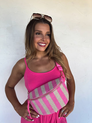 PREORDER- STRIPE TERRY BUM BAG