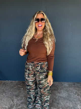 PREORDER- HADDIE CAMO WAFFLE PANTS