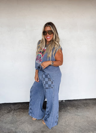 PREORDER- GROOVE ON CHECKER FLARE PANTS