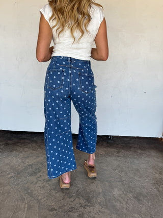 PREORDER- DARLING DOT BARREL JEANS