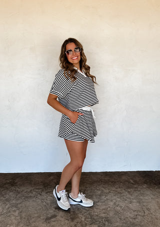 PREORDER- HARBOR STRIPE SKORT SET