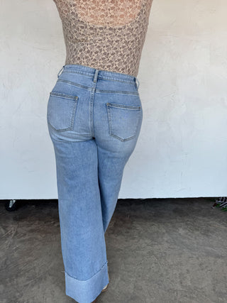 PREORDER- THE LENI WIDE CUFF JEAN