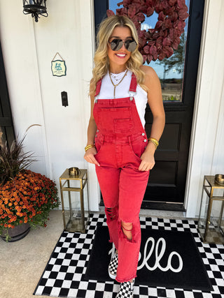 DAHLIA CROP WIDE LEG OVERALLS