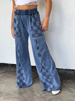 PREORDER- GROOVE ON CHECKER FLARE PANTS