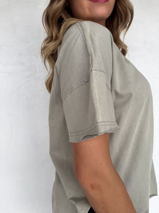 PREORDER- NEW COLORS- JOEY WASHED COTTON BOYFRIEND TEE