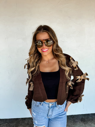 PREORDER- SLOANE BOW KNIT CARDIGAN