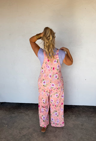 PREORDER- SPRING FLORAL KARLI BOHO OVERALLS