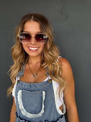 PREORDER-  BOHO & LACE DENIM OVERALLS