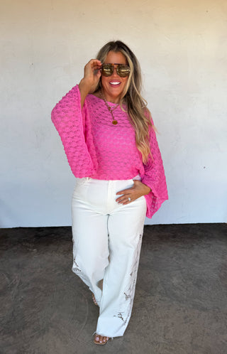 PREORDER- SUMMER FLORAL CHARM WIDE LEG JEAN