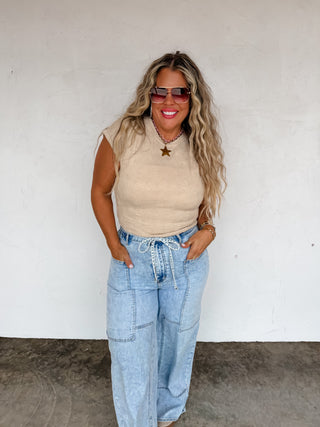 PREORDER- HARLEY CAP SLEEVE BASIC TOP