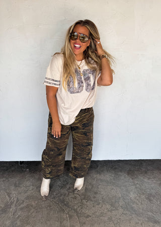 PREORDER- BEX CAMO BARREL JEANS