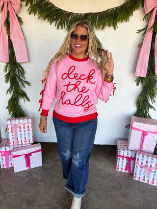 PREORDER- DECK THE HALLS BOW SWEATER