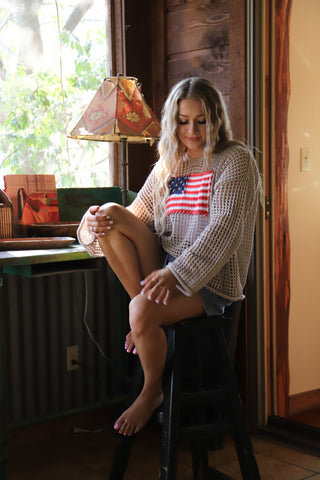 PREORDER- FREEDOM FLAG PATCH PULLOVER