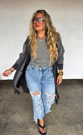 PREORDER- 2nd CUT- URBAN DISTRESSED CROP JEAN