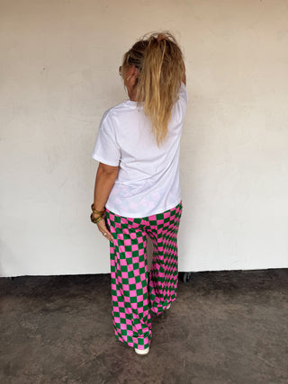 PREORDER- CHECKER HADDIE WIDE LEG PANTS