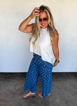 PREORDER- DARLING DOT BARREL JEANS