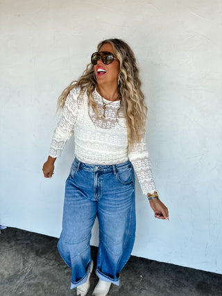 PREORDER- LONG SLEEVE ROSALIE LACE TOP