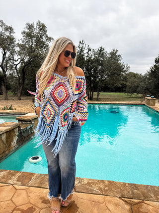 PREORDER- BOHO CROCHET KNIT TOPS