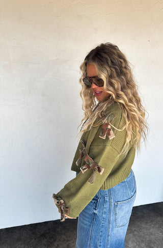 PREORDER- SLOANE BOW KNIT CARDIGAN
