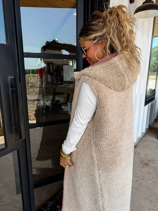 PREORDER- REVERSIBLE SHERPA PUFFER VEST