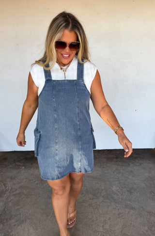 PREORDER- DENIM MILLIE OVERALL DRESS