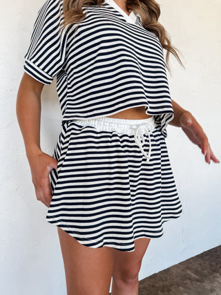 PREORDER- HARBOR STRIPE SKORT SET