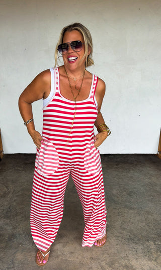 PREORDER- RICKI STRIPE TERRY ROMPER
