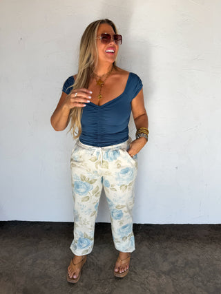 PREORDER- OUT AND ABOUT CAP SLEEVE TOP