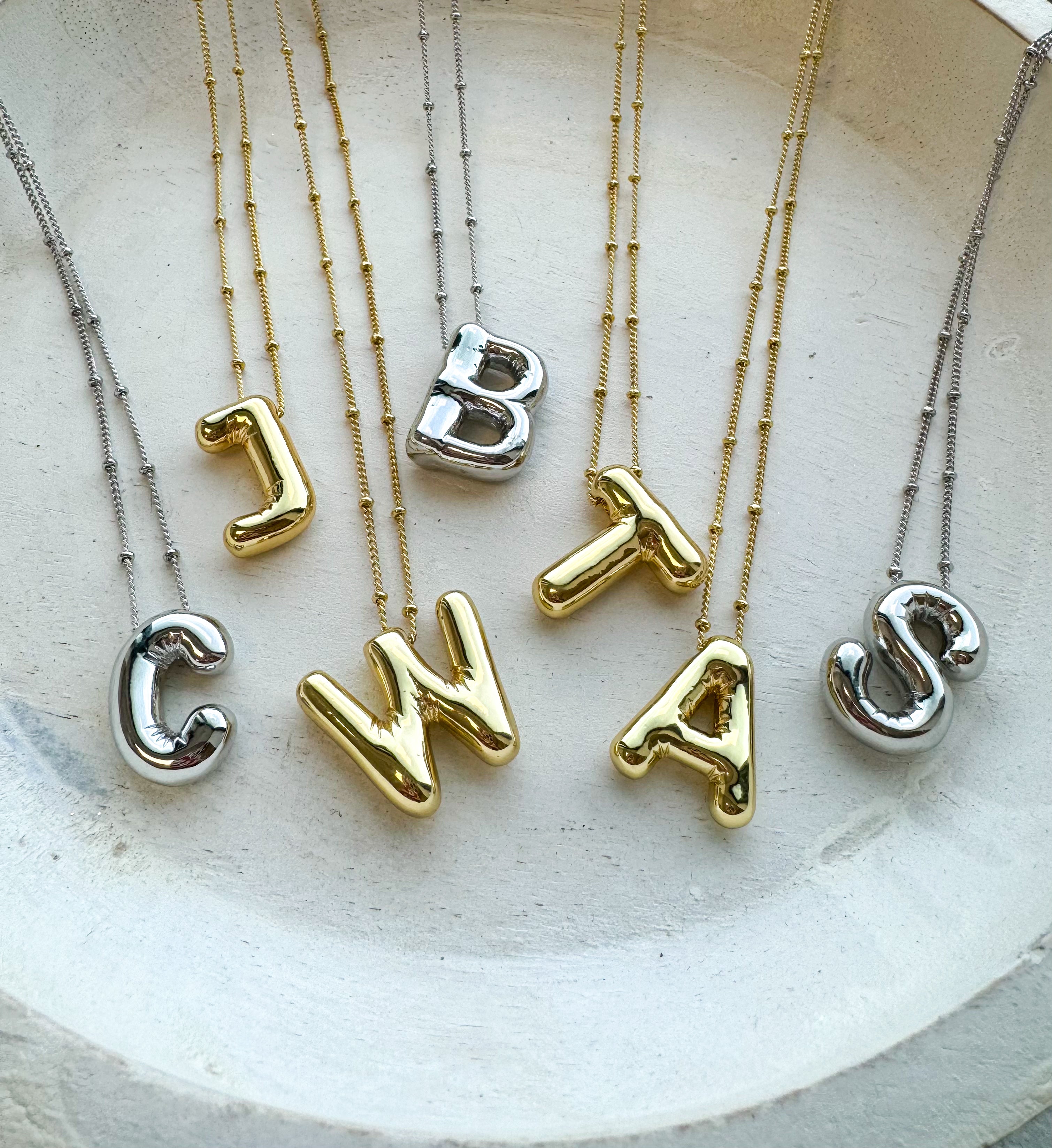 Gold and Diamond Bubble Letter LOVE Necklace – Sincerely
