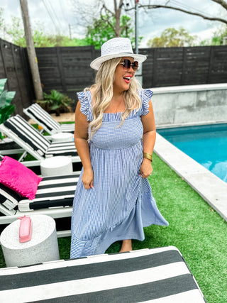 JESSY SMOCKED GINGHAM DRESS